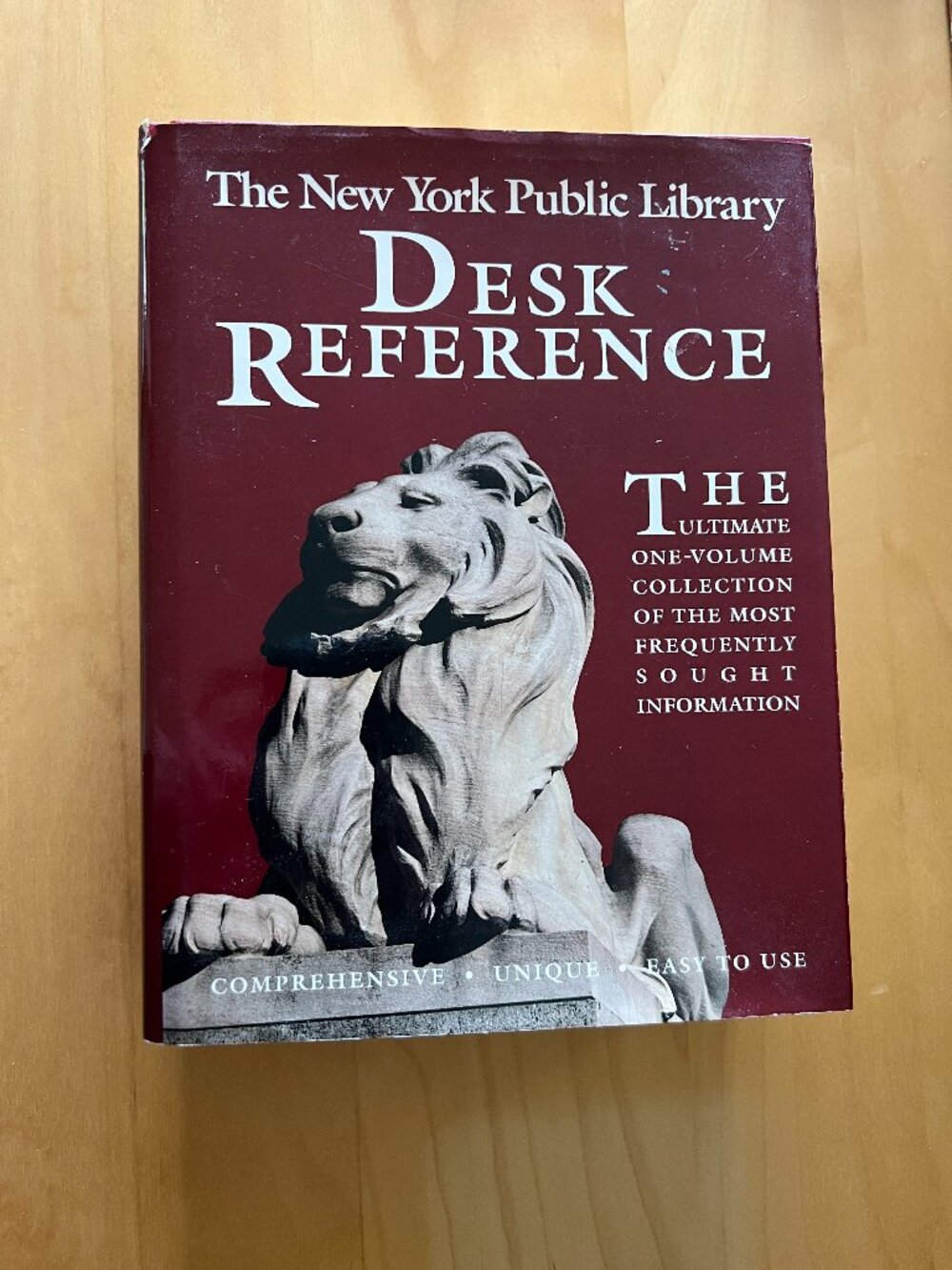 Immense Desk Hardcover Reference Book - The New York Public Library ~ Red White